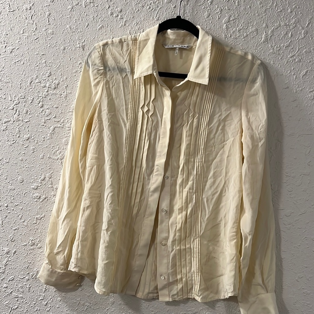 Beige 100% silk blouse
